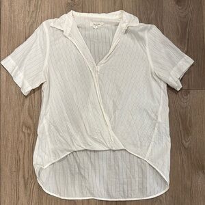 rag & bone White Collar Wrap Blouse